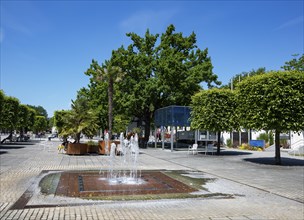 Fountain at the Kurallee, Bad Füssing, Lower Bavaria, Bavaria, Germany, Europe