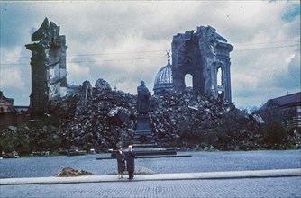 Rubble of the Dresden Church of Our Lady by George Bähr, burnt out after the bombing raid of 13