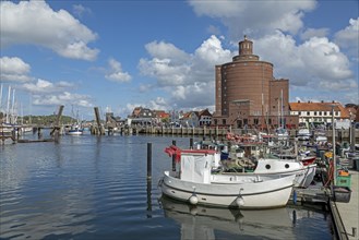 Boats, harbour, bascule bridge, Eckernförde, Schleswig-Holstein, Germany, Europe