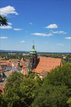 View from Sonnenstein Fortress over St. Mary's Church to the Old Town