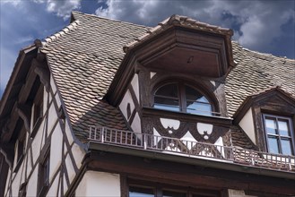 Historic roof lift bay, Obere Krämergasse 18, Nuremberg, Middle Franconia, Bavaria, Germany, Europe