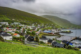 The village of Vestmanna, Vagar, Faroe islands, Denmark, Europe