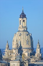 Dresden Silhouette View from Neustätter Elbufer to Dresden Old Town