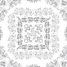 Hand drawn seamless floral pattern on a white background, vector textile template