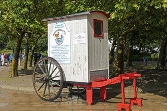 Historic changing trolley, beach, Glücksburg, Schleswig-Holstein, Germany, Europe