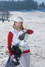 Young woman in winter in Geising