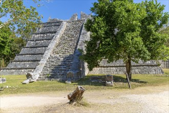 The Ossuary building, Tomb of the Great Priest, Chichen Itza, Mayan ruins, Yucatan, Mexico, Central