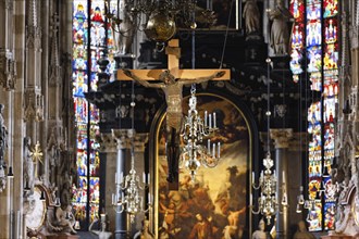 St. Stephen's Cathedral, Cathedral Church of St. Stephen in Vienna, interior view, landmark of