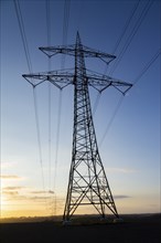 Overhead line near Ölsa in the Osterzegebirge mountains