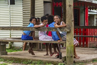 Friendly school kids, Taveuni, Fiji, South Pacific, Oceania