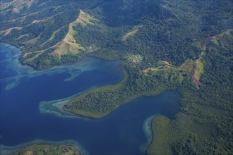 Aerial of Vanua Levu, Fiji, South Pacific, Oceania