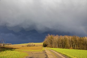 Thunderstorm cell near Oederan in the Ore Mountains