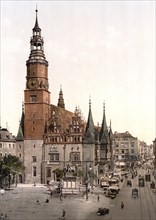 The City Hall of Breslau, Silesia, today Wroclaw in Poland, Historic, digitally enhanced