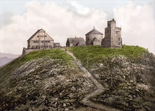 The Schneekoppe with Observatory in the Giant Mountains, today Snetzka in the Czech Republic,