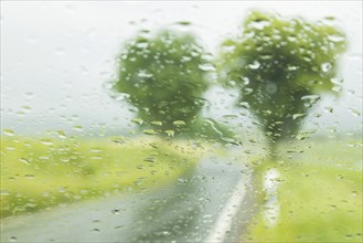 Rain seen through a pane