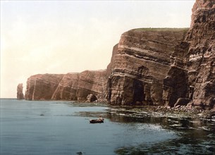 The West Coast of Helgoland, Schleswig-Holstein, Historic, digitally enhanced reproduction of a