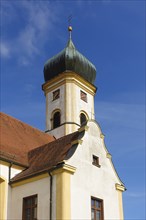 St. John Nepomuk, Catholic church, church tower, sacred building, Wilflingen, Langenenslingen