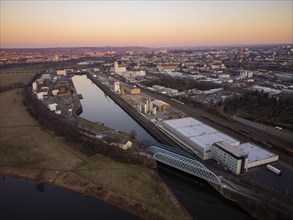 Alberthafen on the Elbe in Friedrichstadt