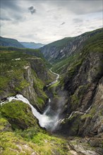 Voringsfossen waterfall, Hardangervidda plateau, Norway, Europe