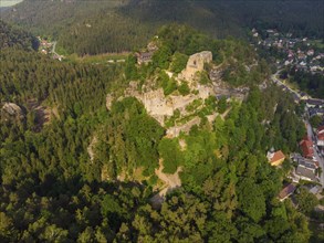 Oybin Castle and Monastery Ruins in the Zittau Mountains