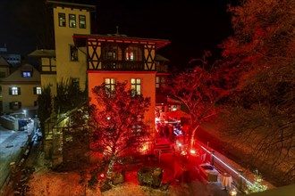 Christmas decorations at Villa Marie on the banks of the Elbe in Blasewitz