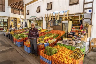 Fruit and vegetable stall at Bandabulya Municipal Market in North Nicosia or Lefkosa, Turkish