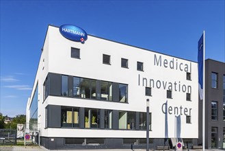 Hartmann Group with company logo on the building, company for medical products and care products,