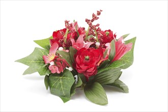 Decoration, small arrangement of silk flowers