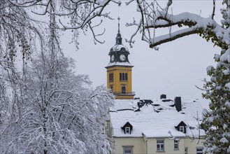 Augustusburg Town Church in the wintry Ore Mountains