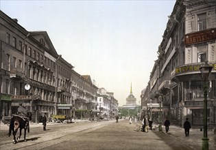 The Nevsky, Nevsky Prospect and the Admiralty, St. Petersburg, Russia, c. 1890, Historic, digitally