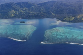 Aerial of Vanua Levu, Fiji, South Pacific, Oceania