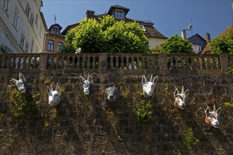 The Wolf and the Seven Young Goats on a Wall, Grimm-Dich Path, Brothers Grimm, Marburg an der Lahn,