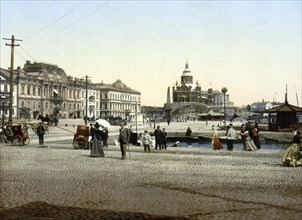 The quay, Helsingfors, Helsinki, today Finland, formerly Russia, c. 1890, Historic, digitally