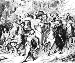 Martin Luther's abduction on his way home at Altenstein Castle in 1521, Waltershausen, carriage,