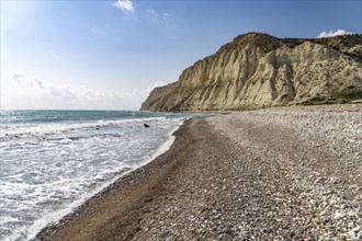 Beach on the cliffs of Cape Aspro near Pissouri, Cyprus, Europe