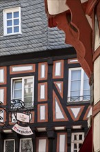 Half-timbered houses in a narrow alley in the historic old town, Deutsche Fachwerkstrasse, Limburg