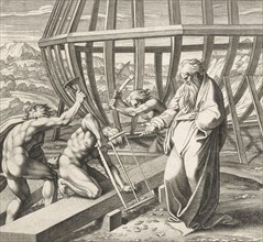 Noah's sons build the ark, According to the biblical book of Genesis, Noah's ark was a buoyant box