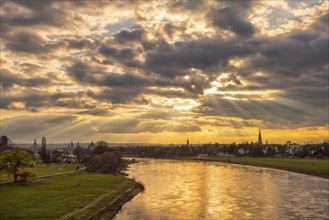 View from the Waldschlösschen Bridge over the Elbe to Dresden's Old Town