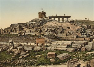 Peak of the Puy de Dome and ruins of the temple of Mercury, Clermont-Ferrand, France, c. 1890,