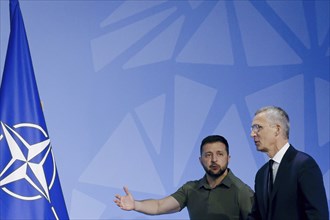 Ukrainian President Volodomyr Zelensky and NATO Secretary General Jens Stoltenberg, pictured at a