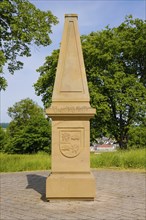 Column, memorial stone of the Iglauer Sprachinsel community, inscription, stone obelisk, stone