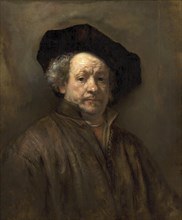 Selbstbildnis, Self-Portrait, Painting by Rembrandt van Rijn (1606) (1669), Historic, digitally