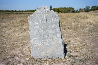 Historical gravestone, near Tokmok, Chuy, Kyrgyzstan, Asia