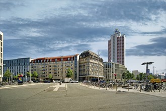 Willy-Brandt-Platz and Wintergarten high-rise, Leipzig, Saxony, Germany, Europe