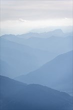 Silhouettes, Dramatic Mountain Landscape, View from Hochkönig, Salzburger Land, Austria, Europe