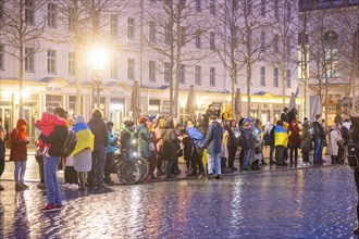 On the first anniversary of the Russian invasion of Ukraine, a large solidarity rally of Dresdeners