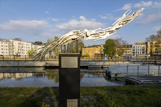 The WOGE 100 years of DLRG. Steel sculpture