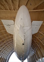 The giant WDL airship D-LDFR called Theo in the airship hangar of the WDL airship company,