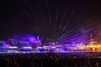 Light and Fire Shohw for the Day of German Unity in Dresden