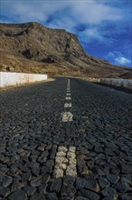 Highway consisting of cobble stone. San Vincente. Cabo Verde. Africa